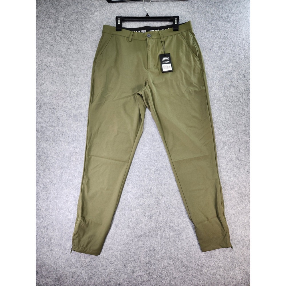 Waggle Golf Pants Mens 32x30 Greenside‎ Jogger Merlot Green Olive Ankle Zip
